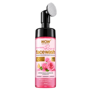 WOW Skin Science Himalayan Rose Foaming Face Wash with Built-in Face Brush - 150ml