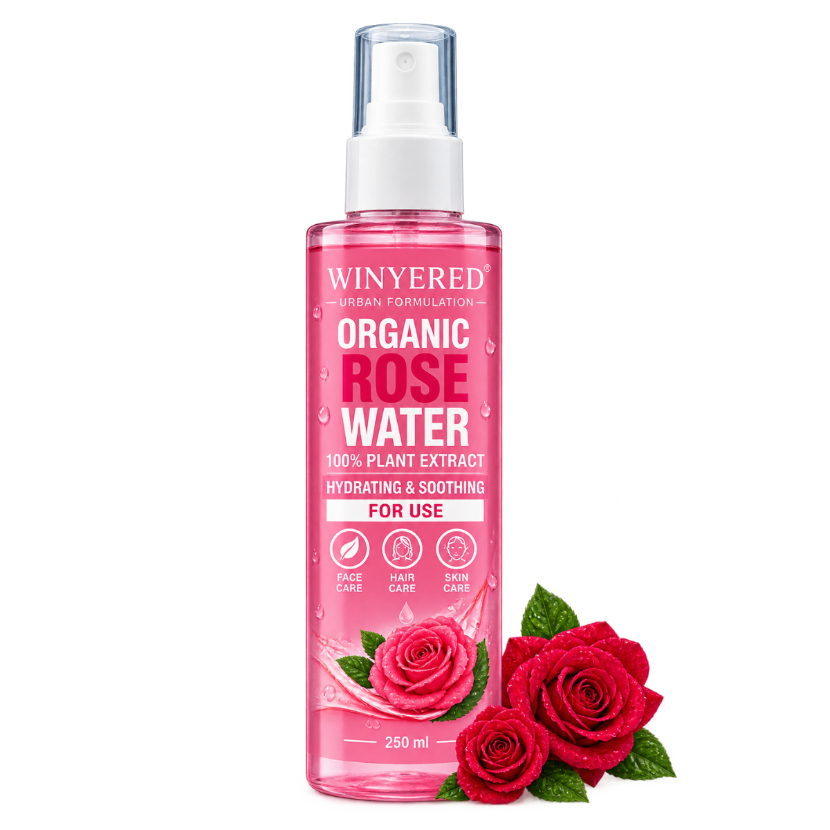 Winyfred Organic Rose Water Facial Mist & Toner (Korean Formulation) - 200ml