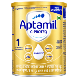 Aptamil 1 C-PROTEQ Infant Formula Powder (0-6 Months) – 400g Tin | With Synbiotics, Prebiotics & Probiotics, DHA & ARA, Vitamin C & D