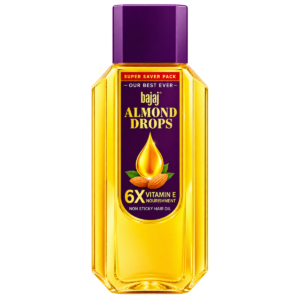 Bajaj Almond Drops Non-Sticky Hair Oil with 6X Vitamin E – 650ml (Super Saver Pack)