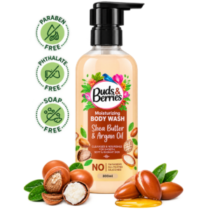 Buds & Berries Moisturizing Shea Butter & Argan Oil Body Wash (300ml)