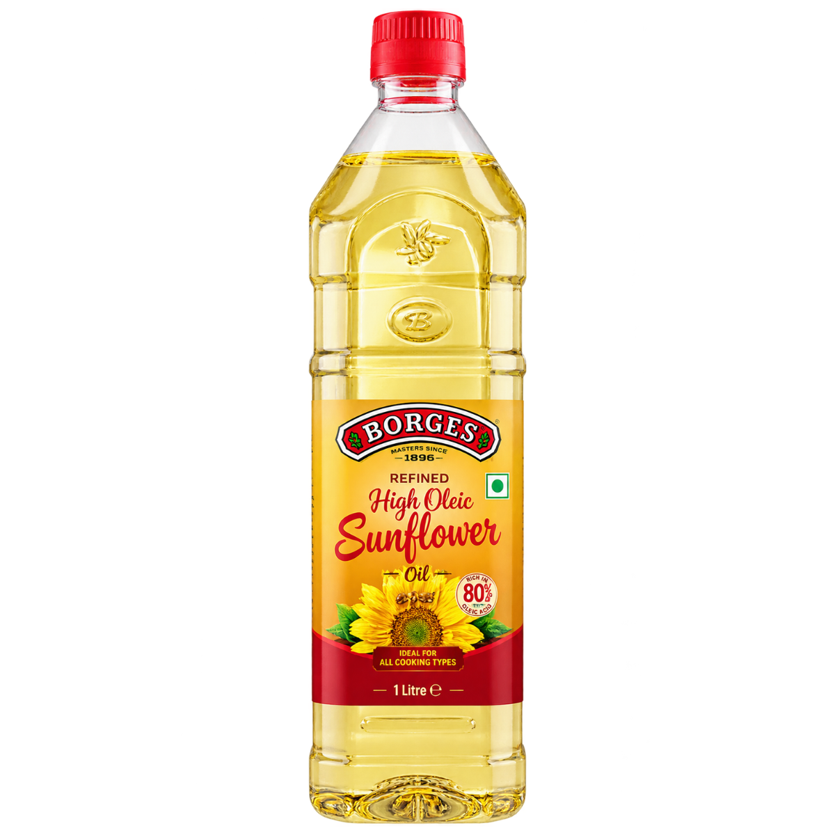 Borges High Oleic Sunflower Refined Oil – 1 Liter Bottle