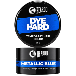 BEARDO Dye Hard Temporary Hair Color Wax for Men - Metallic Blue (25g) | Quick Dry, Single Wash, Zero Damage
