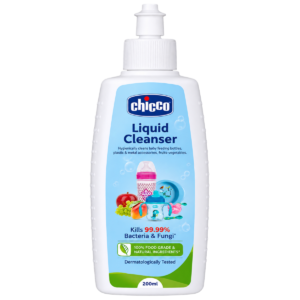 Chicco Liquid Cleanser - 200 ml | 100% Food Grade Ingredients, Kills 99.99% Bacteria & Fungi