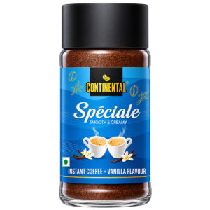Continental Speciale Vanilla Flavoured Instant Coffee (50g Jar) | Medium Roast Arabica Coffee | Makes 25 Cups for Hot & Cold Brew