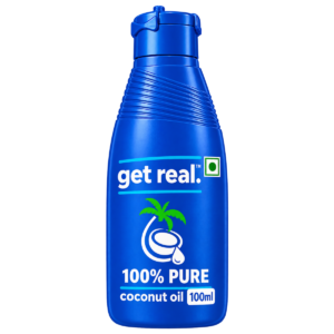 GET REAL 100% Pure Coconut Hair Oil – Deep Nourishment for Healthy Hair & Scalp (100ml)