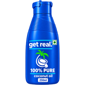 GET REAL 100% Pure Coconut Hair Oil – Deep Nourishment for Healthy Hair & Scalp (250ml)