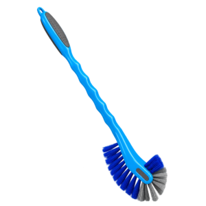 Double-Sided Toilet Cleaning Brush with Long Ergonomic Handle & Under-Rim Scrubber Brush