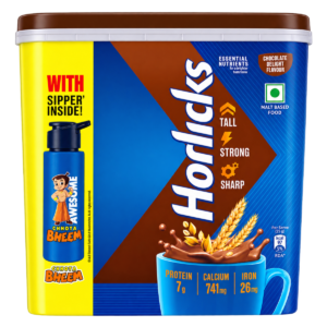 Horlicks Chocolate Delight Health Drink Powder – 1kg Pack (500g × 2) with Free Chhota Bheem Sipper Bottle