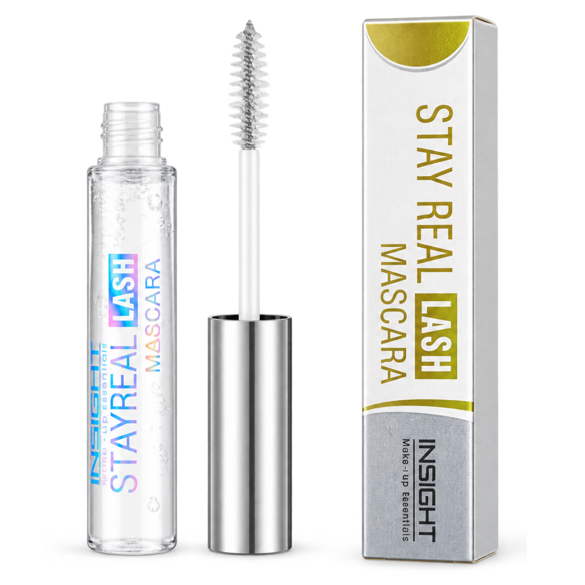 INSIGHT Stay Real Lash Mascara - Transparent (10 g) | Clear Gel Formula for Lashes & Eyebrows