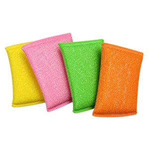 Jagmoolya Products Multicolour Foam Pad Sponge Scrubber – Heavy Quality Dishwasher Scrubber Pads for Utensils, Dishes & Tiles Cleaning (Pack of 4)