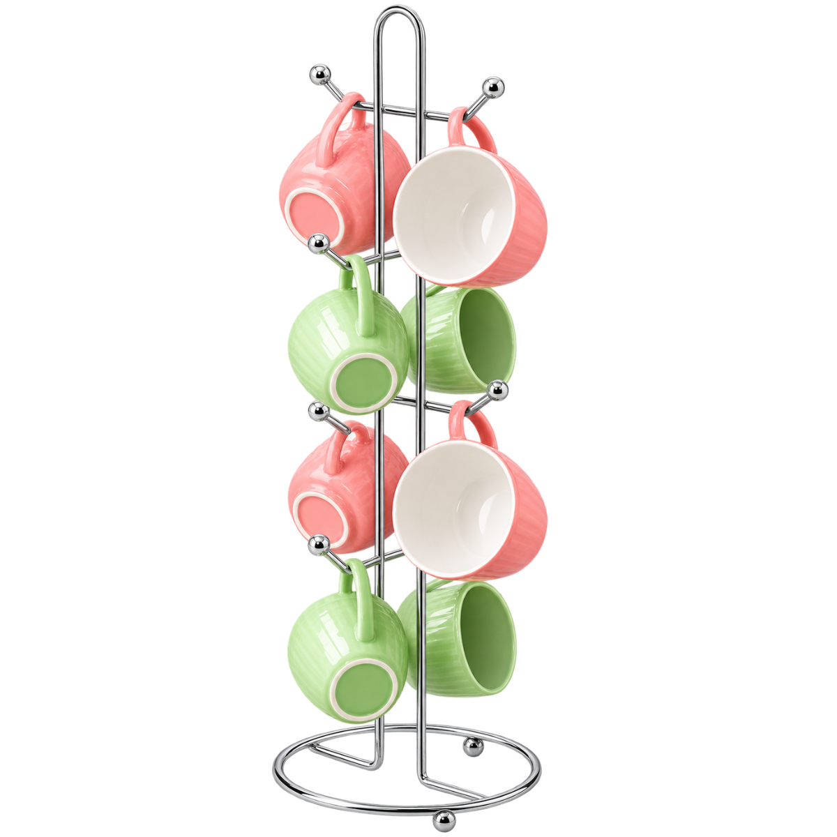 Stainless Steel 6-Hook Countertop Cup Stand & Mug Holder Tree