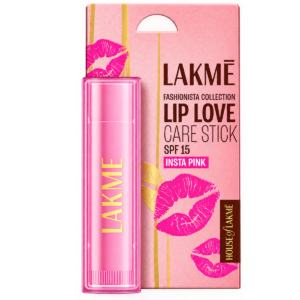 Lakmé Lip Love Care Stick - Insta Pink (4.5g) | 24hr Moisturizing Lip Balm with SPF 15, Vitamin E & Butter Blend