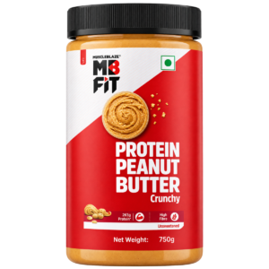 MUSCLEBLAZE High Protein Natural Peanut Butter (750g) | Unsweetened Fitness Nut Butter enriched with Whey & Pea Protein | 0% Added Sugar & Trans Fats