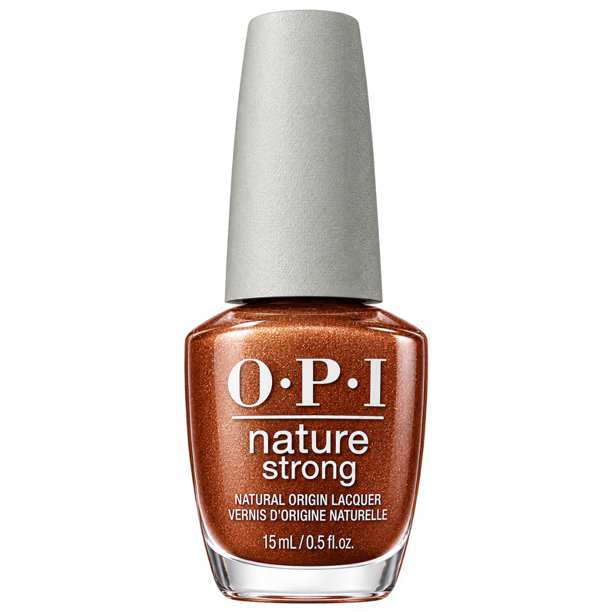 O.P.I Nature Strong Natural Origin Nail Lacquer - Intentions Are Rose Gold (15 ml) | Vegan & Cruelty-Free Metallic Polish