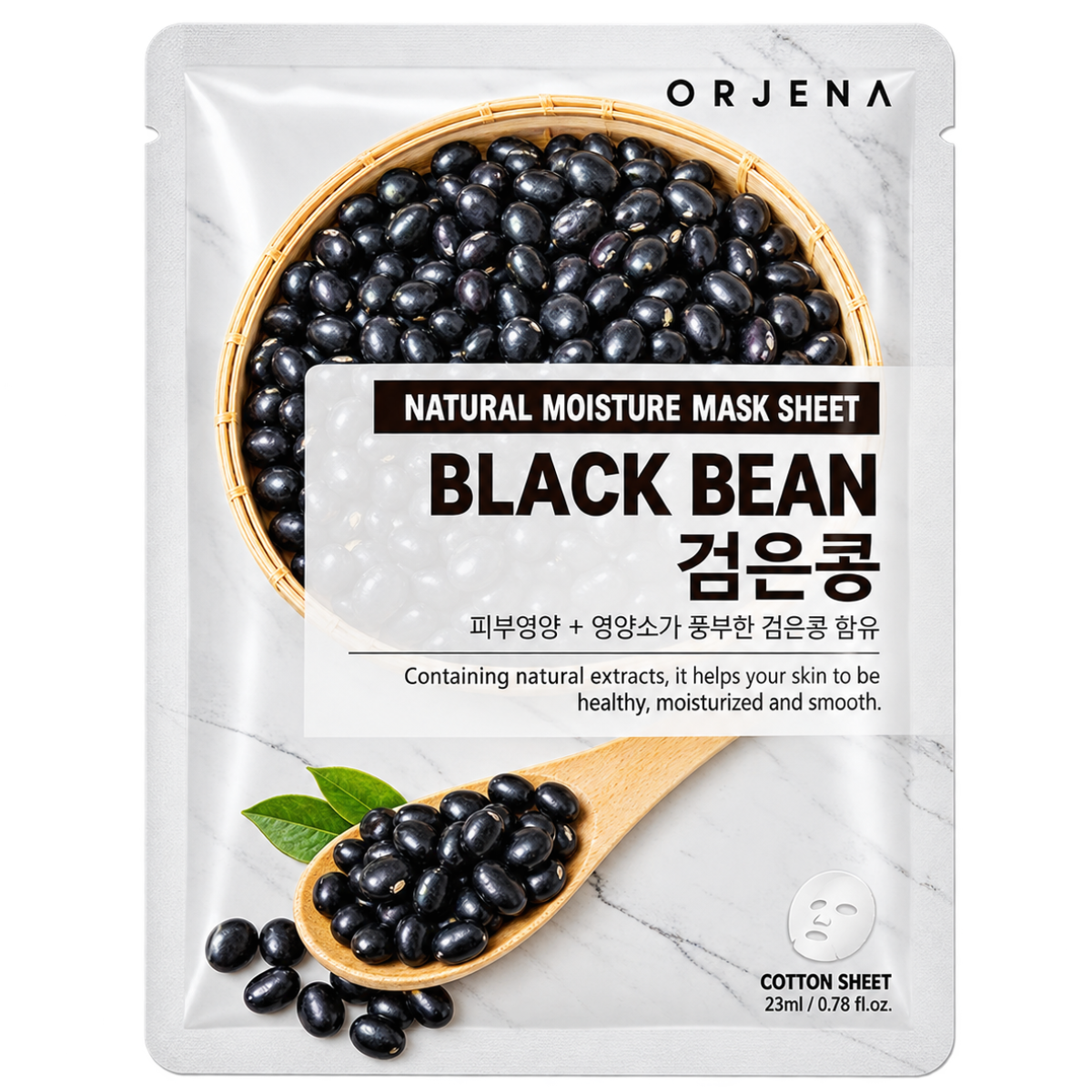 ORJENA Natural Moisture Black Bean Mask Sheet - 23 ml / 0.78 fl. oz.