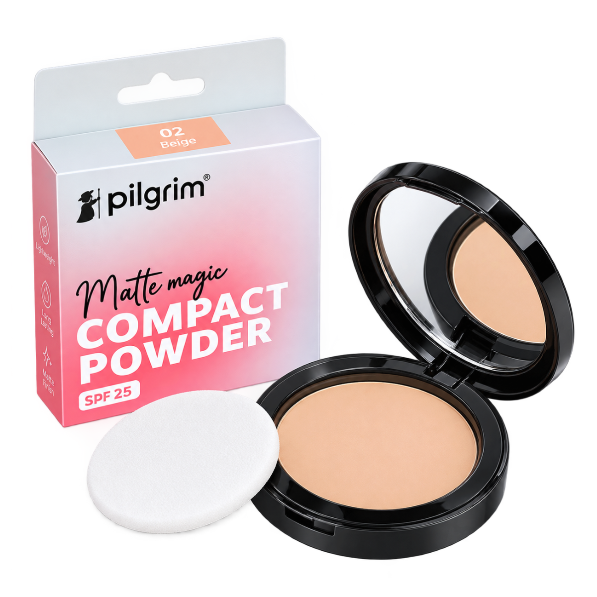 Pilgrim Matte Magic Compact Powder SPF 25 – Shade 06 Ivory (7g)