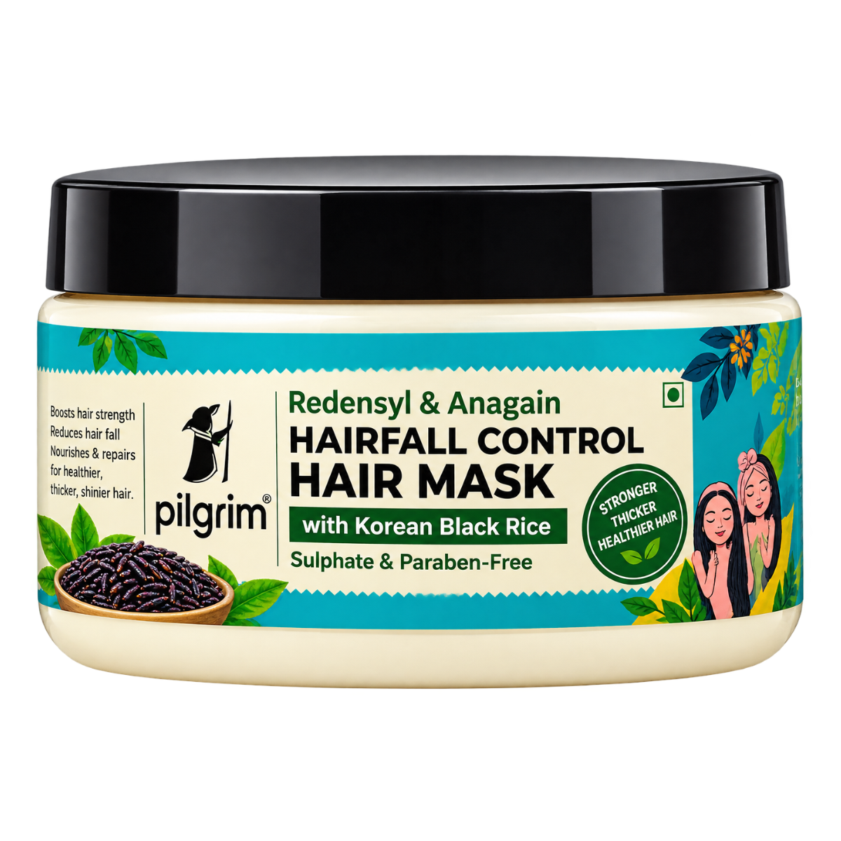 Pilgrim Redensyl & Anagain Hairfall Control Hair Mask with Korean Black Rice – 200g