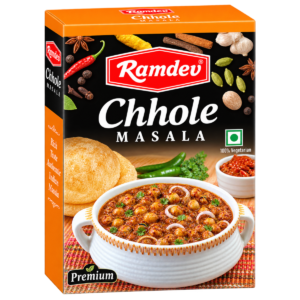 Ramdev Premium Chhole Masala Powder – 100g Carton | Authentic Punjabi Chana Spice Blend