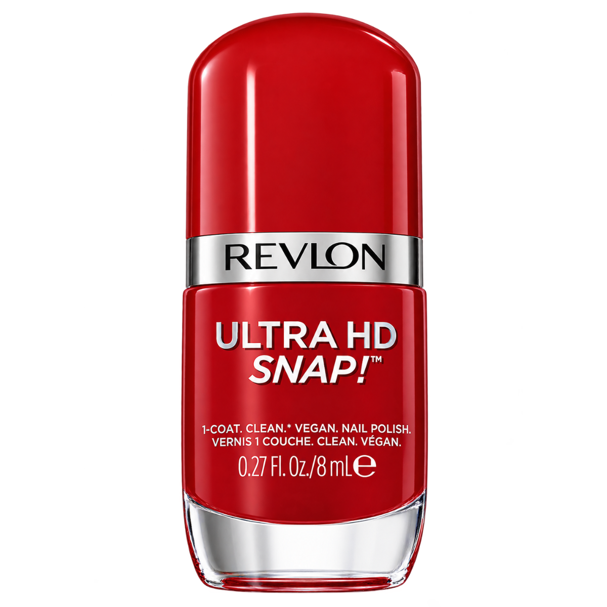 REVLON Ultra HD Snap! Nail Polish - 014 Red and Real (8 ml / 0.27 Fl. Oz.) | 1-Coat 100% Vegan Quick-Dry Glossy Polish
