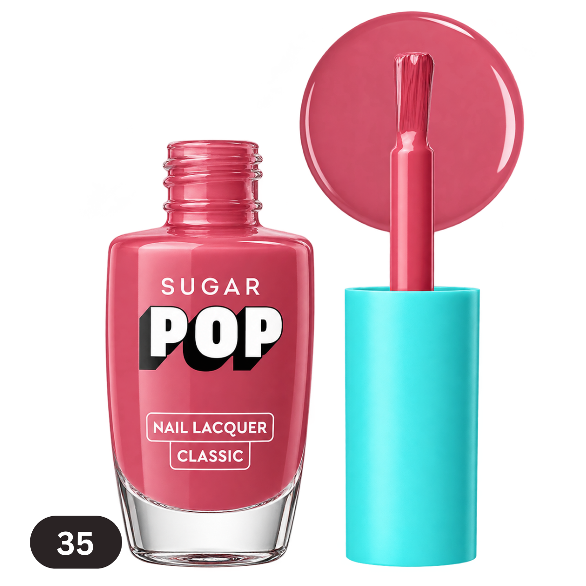 SUGAR POP Nail Lacquer Classic - 35 Powder Pink (10 ml) | High Shine & Chip Resistant
