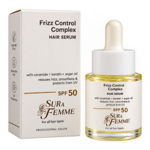 SUR LA FEMME Frizz Control Complex Hair Serum with Ceramide, Keratin, Argan Oil & SPF 50 – 30ml