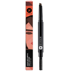 SUGAR Cosmetics Arch Arrival Brow Definer - 04 Felix Onyx | Pigmented Eyebrow Pencil with Built-In Spoolie (Lasts Up to 12 Hours)