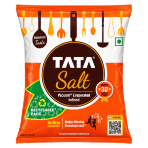 Tata Salt Vacuum Evaporated Iodised Namak (1 kg) | Free-Flowing Edible Table Salt for Everyday Cooking