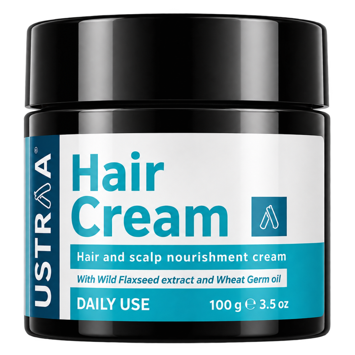 Ustraa Hair Cream - Hair and Scalp Nourishment Cream with Wild Flaxseed Extract & Wheat Germ Oil – 100g
