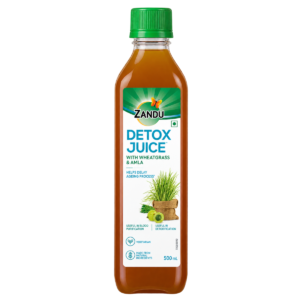 Zandu Detox Juice (500 ml) | Natural Ayurvedic Blood Purifier & Detoxification Drink with Wild Amla & Wheatgrass | No Added Sugar